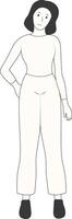 Woman Standing Gesture in Flat Design vector
