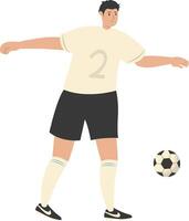 Young Guy Play Football in White Clothes vector
