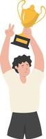 Men Get Trophy vector