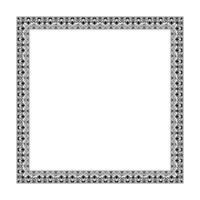 Square monochrome floral european national pattern frame. Ethnic square ornament of Ancient Greece, Roman Empire, India. Pattern frame for square surfaces, invitations, textiles, engraving, embroidery vector