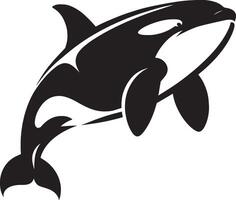 Elegant marine mammal shadow design on a pristine white canvas vector