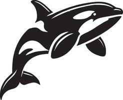 Strong orca whale shadow illustration on a white surface vector