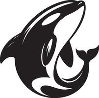 Magnificent orca shadow illustration on a crisp white surface vector