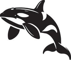 Orca whale silhouette illustration isolated on white background vector