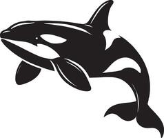 Endearing orca silhouette design on a pristine white canvas vector