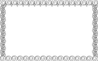A black and white frame with swirls on it vector