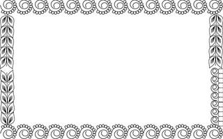 A black and white square frame with a floral design vector