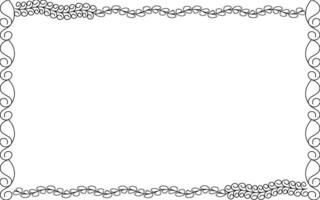 A black and white square frame with a scroll pattern vector
