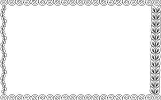 A black and white square frame with a decorative border vector