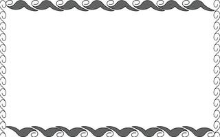 A black and white frame with a mustache and curly lines vector