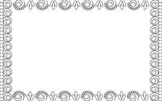 A black and white drawing of a frame with a decorative border vector