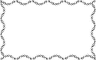A black and white square frame with a border of beads vector