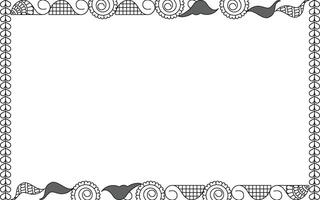 A black and white frame with a decorative pattern vector