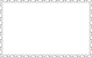 A black and white frame with a border of swirls vector