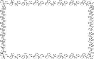 A black and white square frame with swirls vector