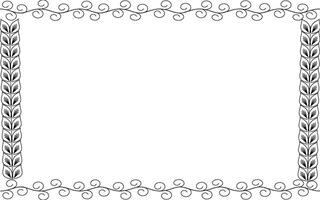 A black and white frame with a scroll pattern vector