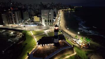 Incredible Barra Lighthouse in Salvador Bahia in Brazil . Pillory Tourism. video