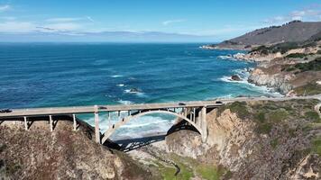 Scenic Rocky Creek Bridge in Highway 1 California United States. video