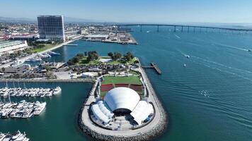 Aerial View of Jacobs Park in San Diego California in United States. Nautical Business. video