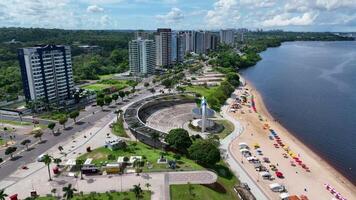 Scenic Ponta Negra Beach at Manaus in Amazonas Brazil. River Point. video
