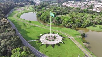 Above view of Tingui Park in Curitiba Parana in Brazil.. Lake Sunny Day. video