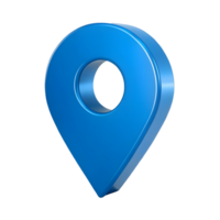 3D blue location pin representing digital mapping and navigation tools in use png