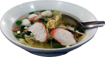 isometric view of bowl of dumpling soup png