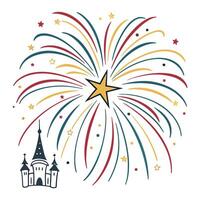 Firework colorful element vector