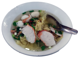 isolate topview bowl of dumpling soup png