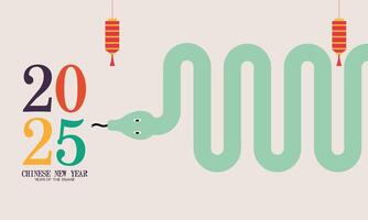 Lunar New Year 2025. A Guide to the Year of the Snake vector