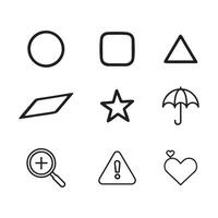 Stroke geometric shapes set vector