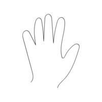 Outline drawing of an open hand, minimalistic design on white background vector