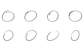 simple hand-drawn circles in rows on white background vector