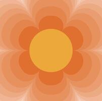 Abstract orange flower with yellow center vector