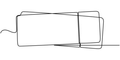Ticket Single Line Icon continuous one line drawing vector