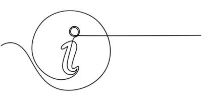 Information symbol one continuous line One editable line help desk help vector