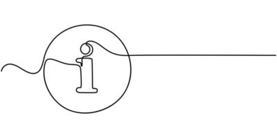 Information symbol one continuous line One editable line help desk help Pro illustration vector