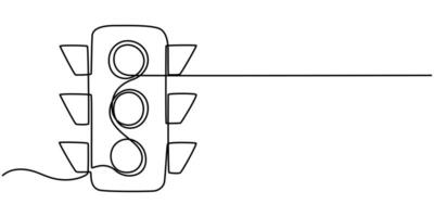 Traffic light icon one line continuous drawing vector