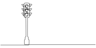 Traffic Light Line Icon Editable Stroke continuous one line drawing vector