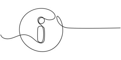 Information symbol with one continuous line editable icon vector