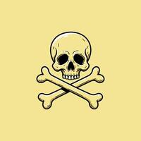 The image depicts a stylized skull and crossbones, a common symbol of death and danger, rendered in a simple cartoon style. vector