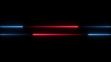 Digital data transfer neon line left and right direction animation Isolated on black background video