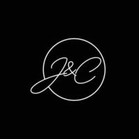 C J Initial handwriting logo . Hand lettering for designs vector