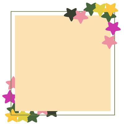 Colorful stars border square frame graphic illustration