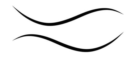 Swoosh continuous line graphics form a smooth wavy curve. Swoosh underline curly calligraphy. Editable stroke. vector