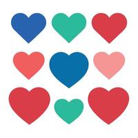 A set of hearts shape in different colors vector