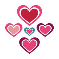 Heart icon set illustration on a white background vector