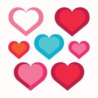 Valentine's day hearts illustration on a white background vector