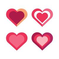 Four different heart shapes on a white background vector