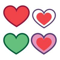 Four different colored hearts on a white background vector